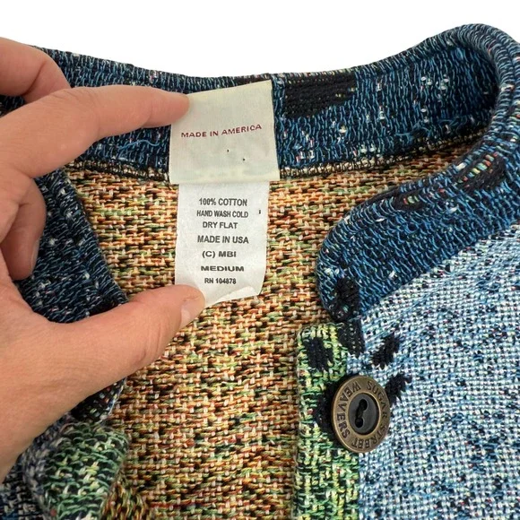 Vintage Cardigan Dachshund Weiner Dog Sweater Sugar Street Weavers Button Medium - Picture 12 of 12